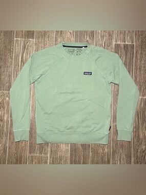 Patagonia Sweatshirt Womens Small P-6 Label Organic Crewneck Sweatshirt Green